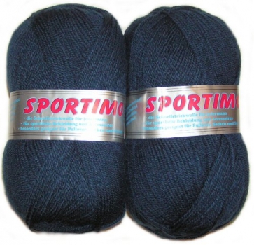 Sportimo - Strickwolle 2 mal 100 g Farbe - jeans-blau