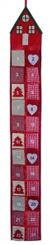 Megashop 2000 - Adventskalender Haus rot weiss zum Befüllen - 170 x 23 cm