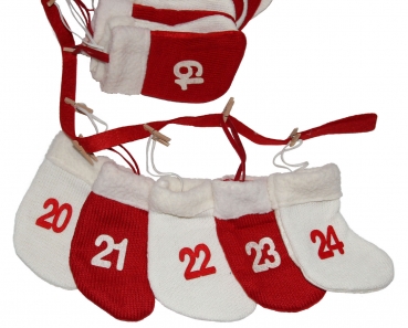 Megashop 2000 - Adventskalender Stiefelchen rot weiss - Girlande zum Befüllen