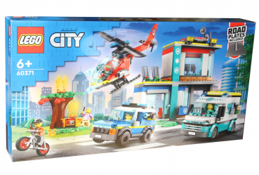 LEGO City 60371 - Hauptquartier der Rettungsfahrzeuge - Polizei Feuerwehr Krankenwagen