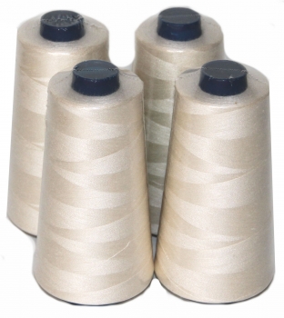4 Spulen Overlock Nähgarn beige 10000 m für Nähmaschine 02