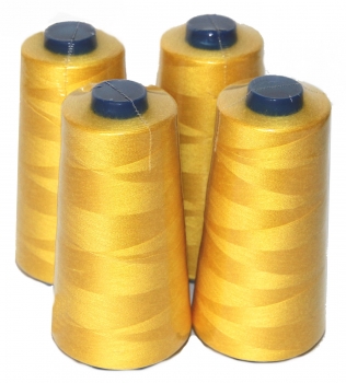 4 Spulen Overlock Nähgarn gelb 10000 m für Nähmaschine 03