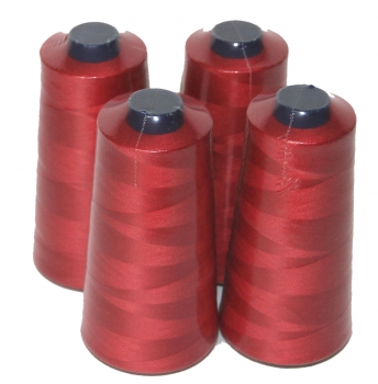 4 Spulen Overlock Nähgarn rot 10000 m für Nähmaschine 04