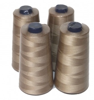4 Spulen Overlock Nähgarn hellbraun 10000 m für Nähmaschine 08