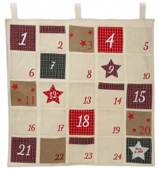 Megashop 2000 - Adventskalender bunt zum Aufhängen und Befüllen mit 24 Taschen