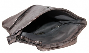 Tom Tailor Clutch Überschlagtasche altsilber glänzend - Handtasche Umhängetasche