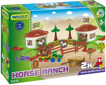 Wader Kid Cars 3D Pferderanch Pferde Spielset mit Pferdeboxen und Traktor