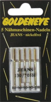 5 Nähmaschinennadeln Jeans nickelfrei Flachkolben für Nähmaschine