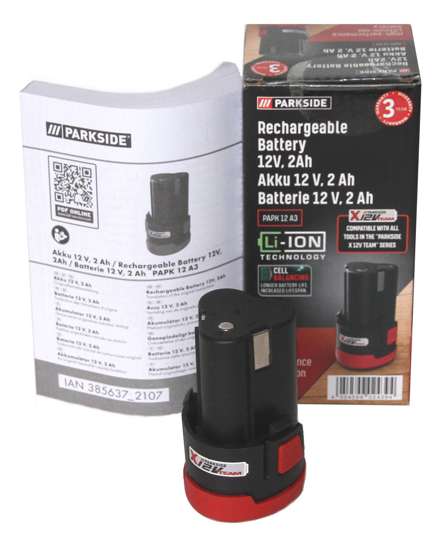 Papk 12 B3 Battery Batería Parkside PAPK 12 B3 12V 4Ah