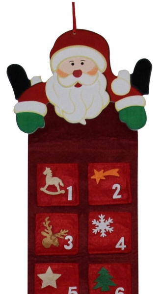 Megashop 2000 - Adventskalender Weihnachtsmann Kunststoff Filz zum Befüllen