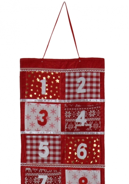 Megashop 2000 - Adventskalender XXL rot - mit extra großen Taschen zum Befüllen