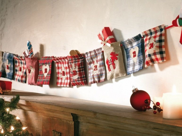 Megashop 2000 - Adventskalender Säckchen bunt - Baumwolltaschen zum Befüllen