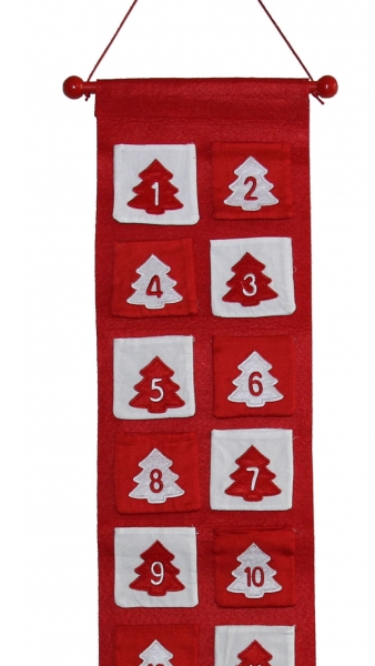 Megashop 2000 - Adventskalender rot weiss zum Aufhängen und Befüllen