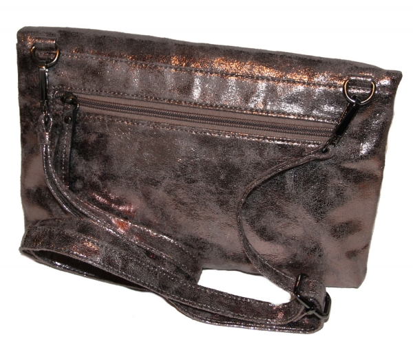 Tom Tailor Clutch Überschlagtasche altsilber glänzend - Handtasche Umhängetasche