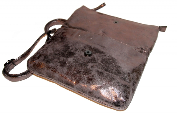 Tom Tailor Clutch Überschlagtasche altsilber glänzend - Handtasche Umhängetasche