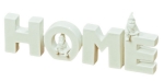 Aufsteller Home Weihnachtsmann aus Porzellan in weiss - Deko Buchstaben